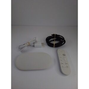 Google TV Streamer 4K w/ Voice Remote Porcelain GRS6G Complete Tested